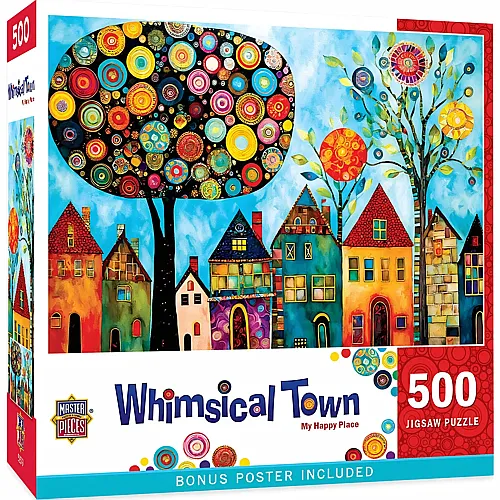 Master Pieces Puzzle Whimsical Town Mein Gl�cksort - 500 Teile