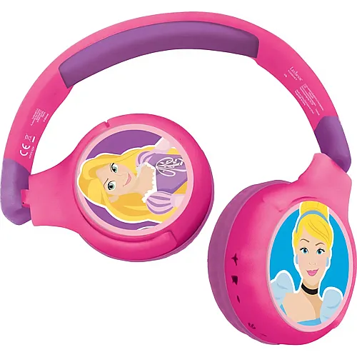 Lexibook Disney Princess 2in1 Bluetooth- und Kabelanschluss, faltbare Kopfhrer mit sicherer Lautstrke