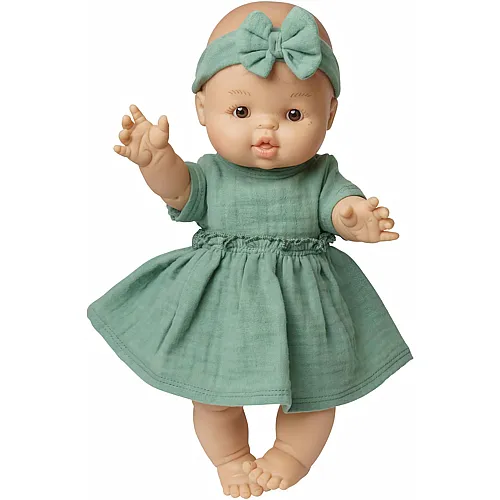Heless Set: Puppe mit Biokleid, salbeigr�n, M�d