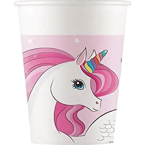 Pappbecher Einhorn 200 ml 8Teile