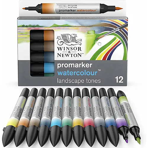 Winsor & Newton Promarker Watercolour 12er Set Landschaft
