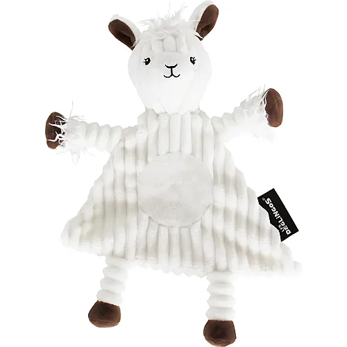 Les D�glingos LES DEGLINGOS Kuscheltier Baby Muchachos der Lama, superweicher Cord, Geschenkidee, ab Geburt, 28 cm, Wei�