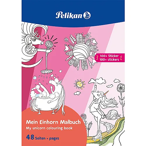 Mein Einhorn Malbuch mit 100 Stickern