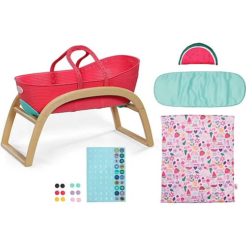 3in1 Wiege Pinplay Puppenbett, Wiege & Trage mit Pins zum Verzieren 43cm