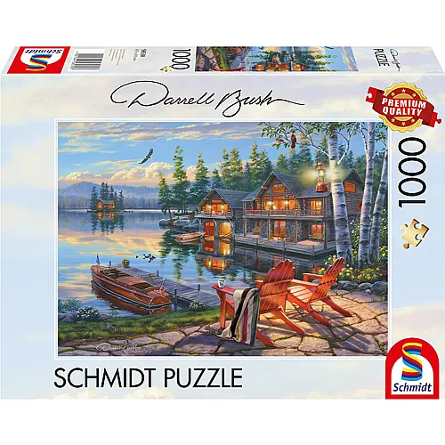 Schmidt Puzzle Darrell Bush Seeufer am Loon Lake New York (1000Teile)