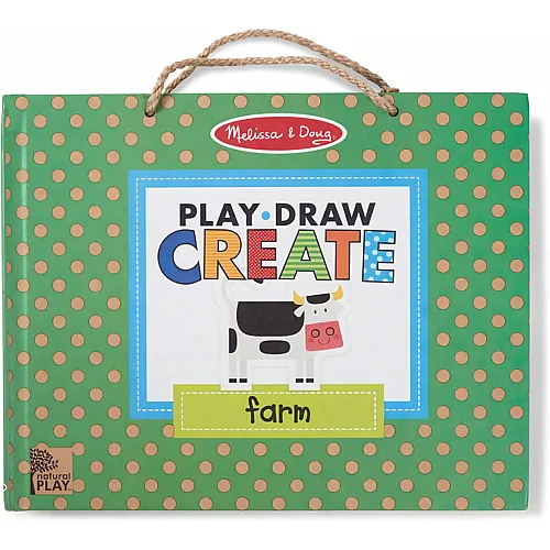 Melissa & Doug | Natural Play: Spielen, Zeichnen, Kreieren, Wiederverwendbares | Mal & Magnet-Set - Bauernhof (38 Magnete, 5