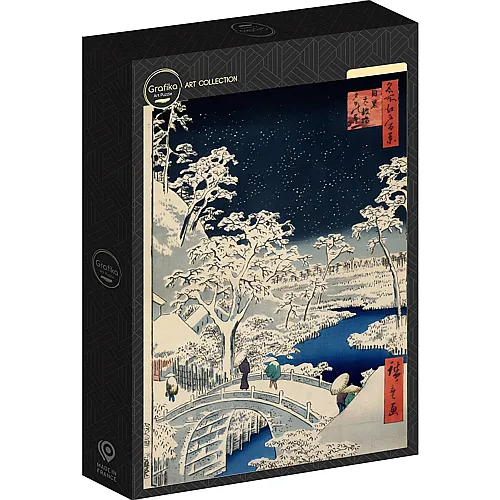 Grafika Puzzle Art Collection Utagawa Hiroshige - Drum bridge at Meguro and Sunset - 1000 Teile