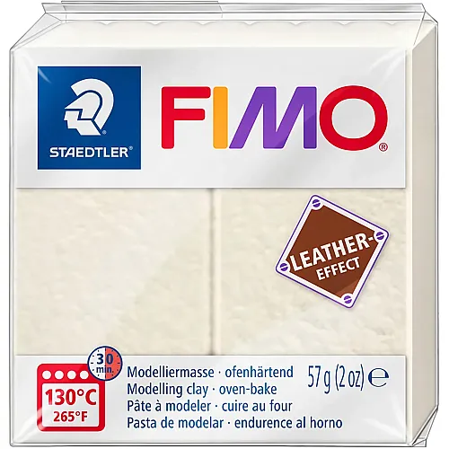 Fimo Leather-Effect Modelliermasse Elfenbein - 57 g