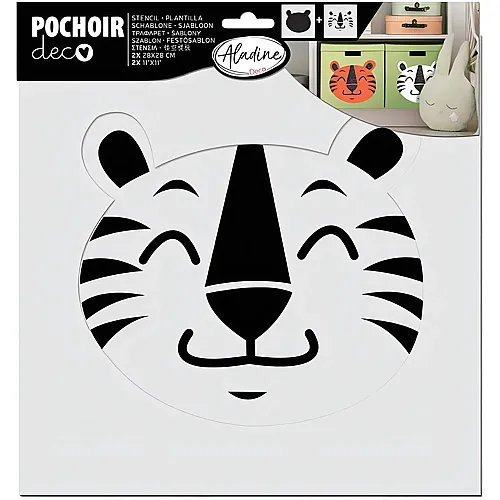 Aladine Pochoir deco Schablone zum Aufeinandersetzen Tigerkopf (2Teile)