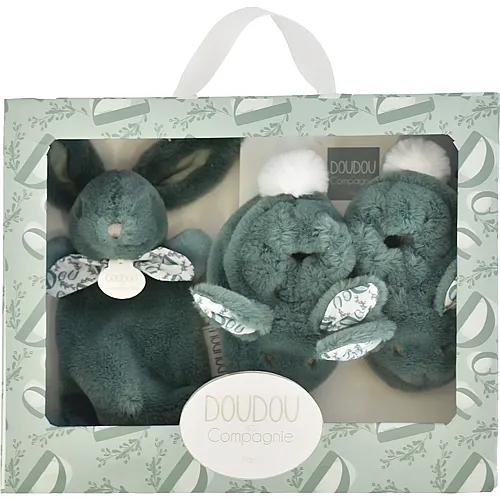 Doudou et Compagnie Set regalo Coniglietto verde salvia
