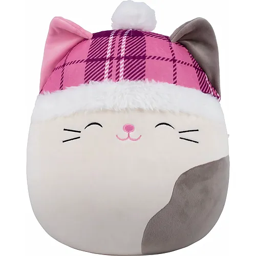 Squishmallows Gatta Karina con berretto a quadri - 30 cm