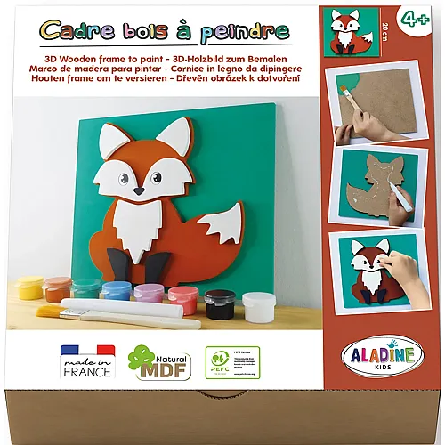 Aladine 3D-Holzbild zum Bemalen Fuchs