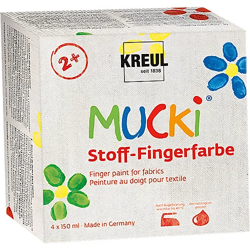 Kreul Mucki Stoff-Fingerfarbe (4x150ml)