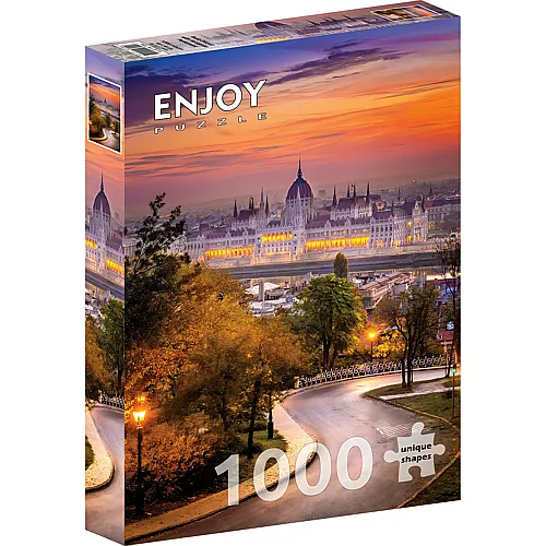 Enjoy Puzzle Stadtteil Buda mit ungarischem Parlament - 1000 Teile