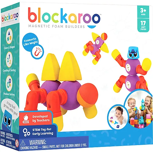 Blockaroo Magnetische Schaumstoffbl�cke Tiere - 17 Teile