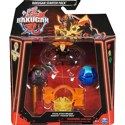Spin Master Bakugan Starter Pack Special Attack Bruiser, Mantid, Titanium Trox