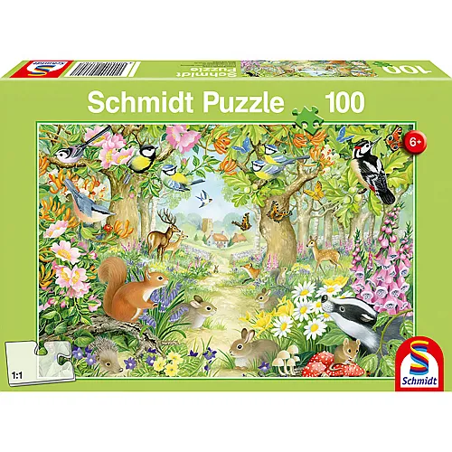 Schmidt Puzzle Tiere im Wald (100Teile)