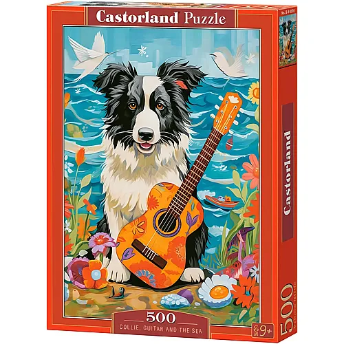 Castorland Puzzle Collie mit Gitarre am Meer (500Teile)