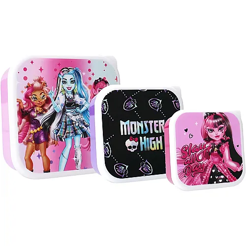 Vadobag Monster High Set mit 3 Brotdosen zum Zusammenstecken