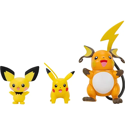 Jazwares Pokmon Select Evolution Multipack Pichu, Pikachu, Raichu