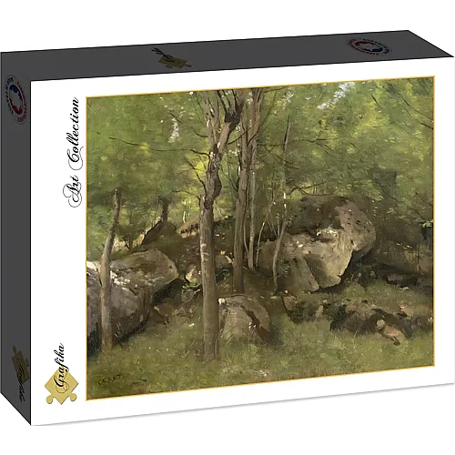 Grafika Puzzle Art Collection Jean-Baptiste-Camille Corot: Rocks in the Forest of Fontainebleau, 1860-1865 - 2000 Teile