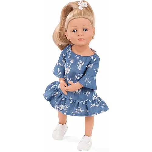 Bambola in piedi Lotta Yoga con capelli biondi e occhi azzurri - 36 cm