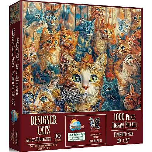 SunsOut Puzzle JQ Licensing Designer-Katzen - 1000 Teile