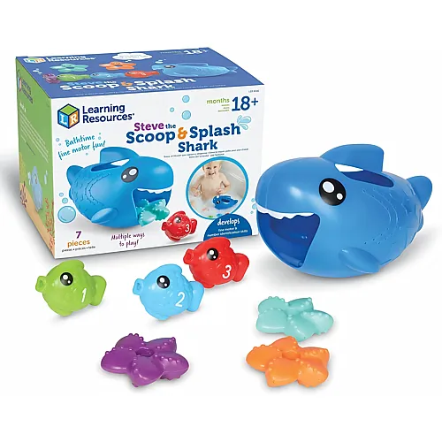 Learning Resources Steve der Schaufel- und Spritzhai, 7-teilig, ab 18 Monaten, Lernspielzeug f�r Kleinkinder, Baby-Spielzeug, Badewanne