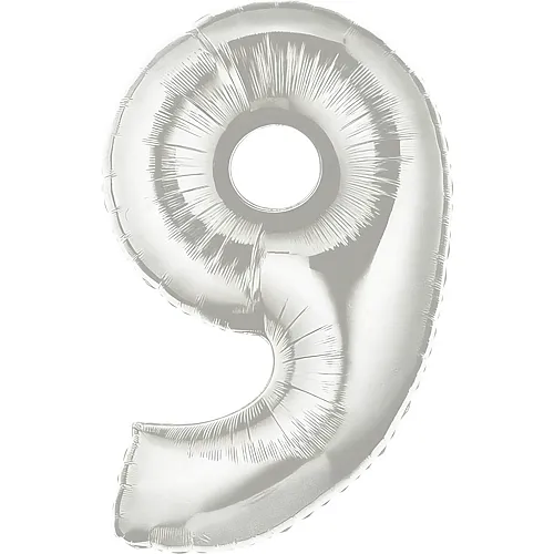 Ballon aluminium chiffre 9 argent� - 102 cm