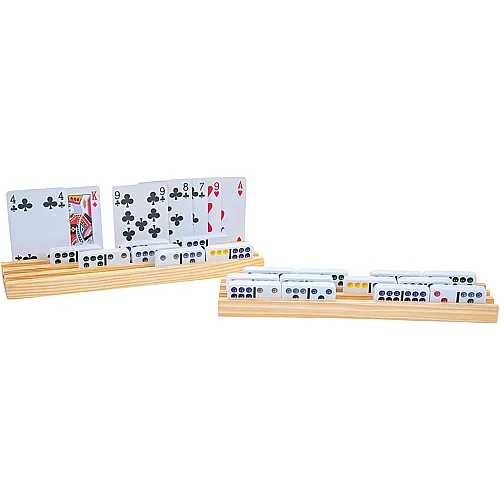Weible Domino- und Kartenhalter aus Holz, 4 St�ck.