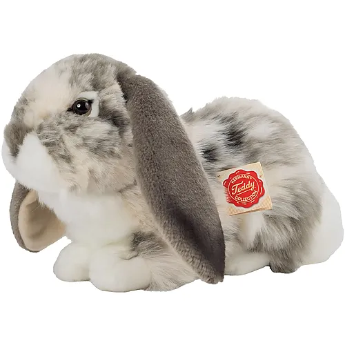 Widderkaninchen liegend Grau/Weiss - 30 cm