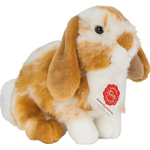 Teddy-Hermann Hase sitzend gescheckt Hellbraun/Weiss - 20 cm