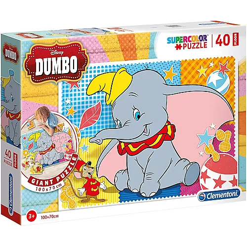 Clementoni Puzzle Supercolor Giant Floor Dumbo - 40 Teile