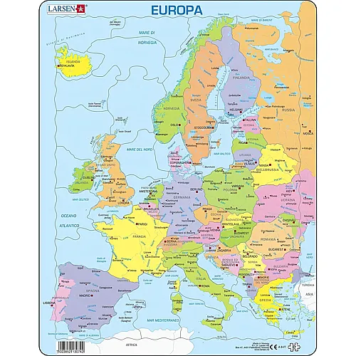 Larsen Puzzle Mappa politica dell'Europa - 37 Teile