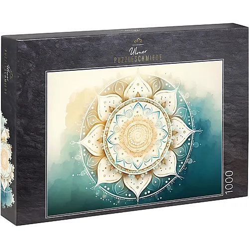 Aquarell - Feines weisses Mandala Motiv - 1000 Teile