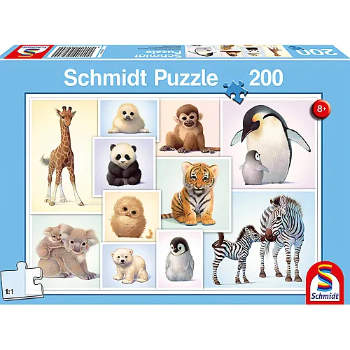 Schmidt Puzzle Tierkinder der Wildnis (200Teile)