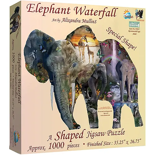 SunsOut Puzzle Alixandra Mullins Elephant Waterfall - 1000 Teile
