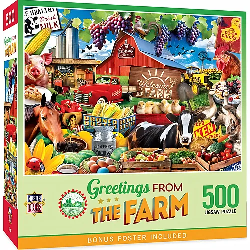 Master Pieces Puzzle Greetings From Bauernhof - 500 Teile