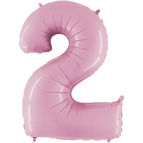 Grabo Ballon aluminium chiffre 2 rose pastel - 66 cm
