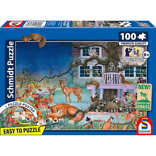 Schmidt Puzzle N�chtlicher Tierbesuch - 100 Teile