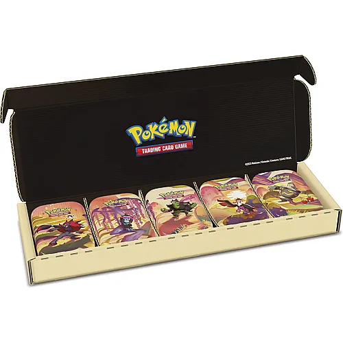 Pok�mon TCG Pok�mon 5er Pack Mini-Tin-Box-Bundle Karmesin & Purpur � Nebel der Sagen - Deutsch