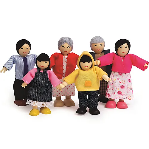 Puppenfamilie asiatisch 6Teile
