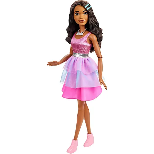 Barbie Extra grosse bewegliche Puppe mit schwarzen Haaren - 71 cm