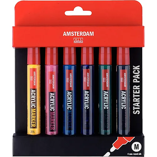 Talens Amsterdam Acrylmarker Basisset, 6-tlg.