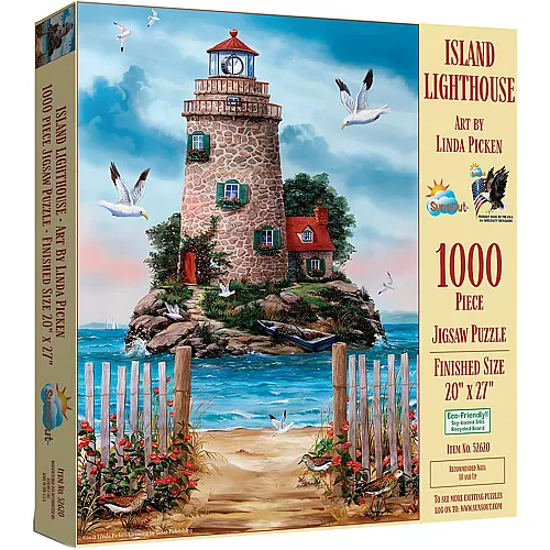 SunsOut Puzzle Linda Picken Island Lighthouse - 1000 Teile