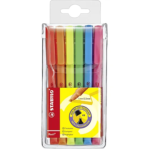 Stabilo flash Textmarker - 6 Teile