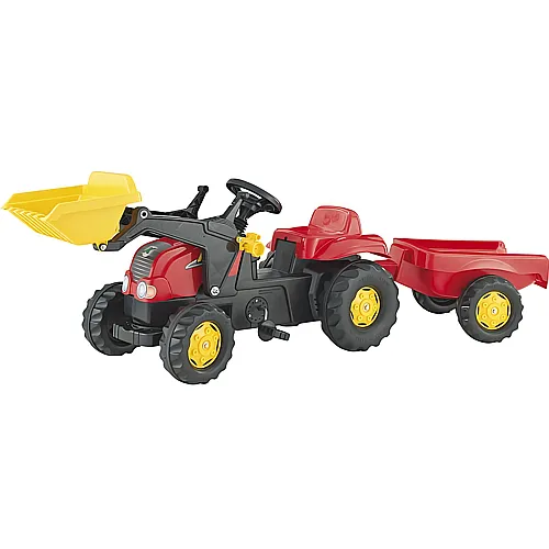 Traktor mit Lader & Anhnger Rot
