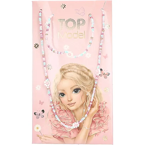 Depesche TOPModel Summer Feeling - Schmuck Set mit Kette und elastischem Armband, beide verziert mit kleinen bunten Perlen und
