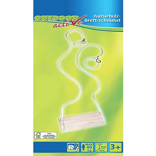 Outdoor Active Naturholz Brettschaukel