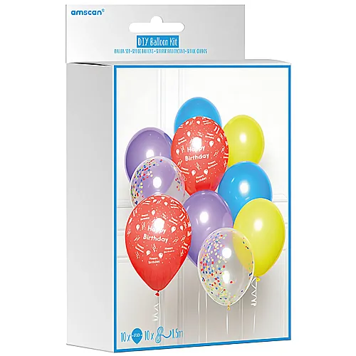 Amscan DIY Ballon-Set Happy Birthday (10Teile)